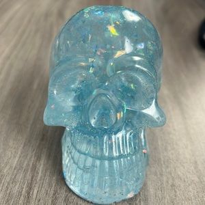Glamorous blue handmade resin skull from my shop
